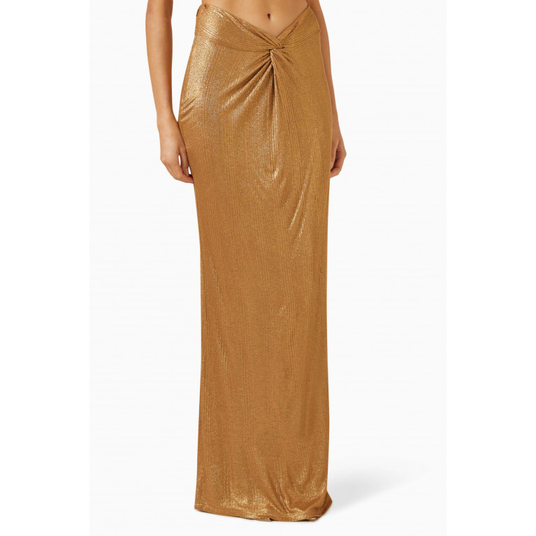 Auteur - Uma Twisted Maxi Skirt in Laminated Jersey