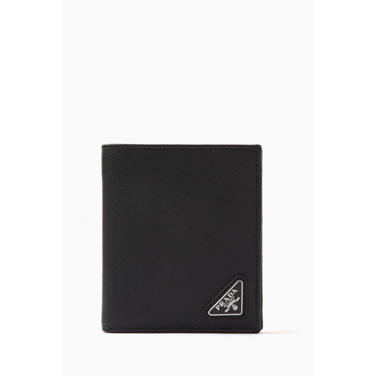 Prada - Triangle Logo Card Holder in Saffiano Leather