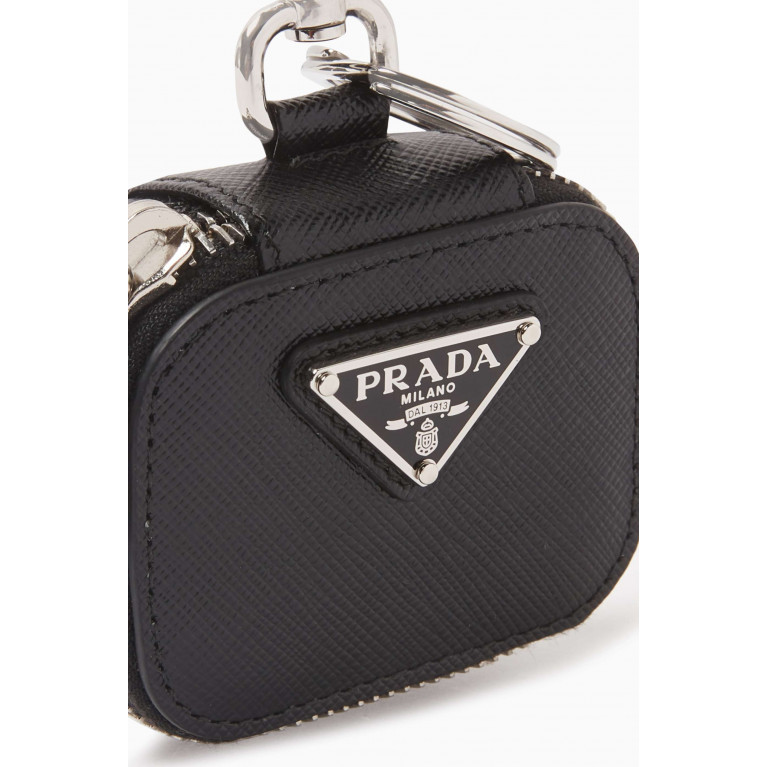 Prada - Logo-detail Coin Holder in Saffiano Leather