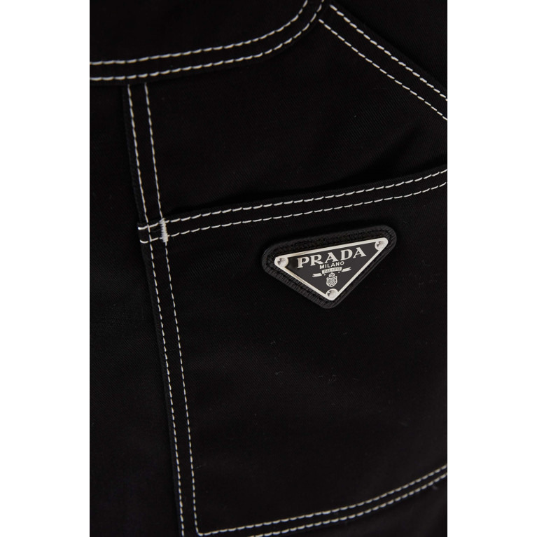 Prada - Contrast-stitched Shorts in Stretch Gabardine