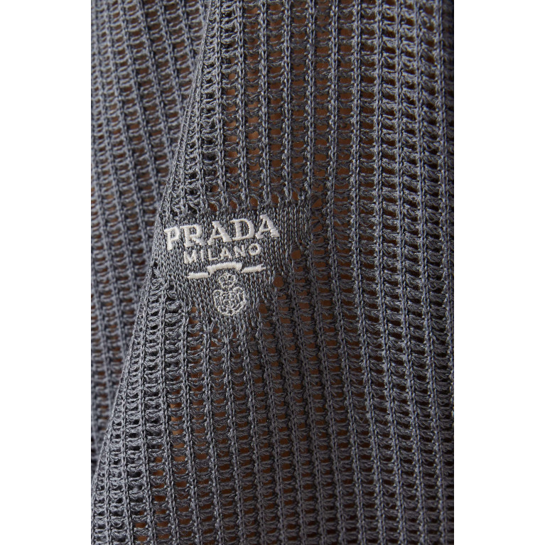 Prada - Logo Polo in Cotton-silk Mesh Knit