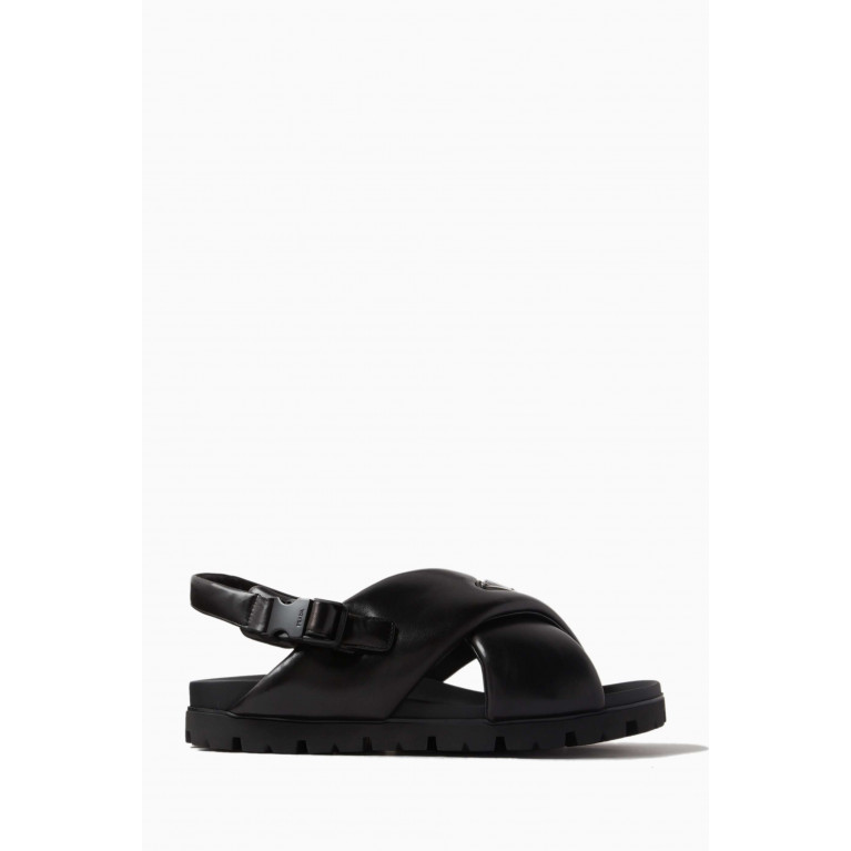 Prada - Criss-cross Sandals in Padded Nappa Leather