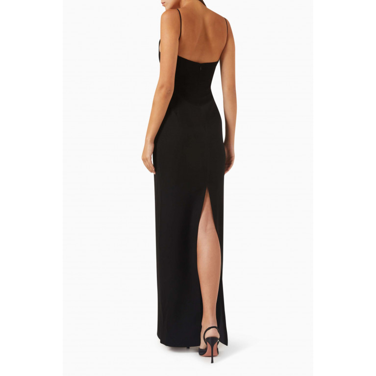 Monot - Wave-neck Maxi Dress in Crepe