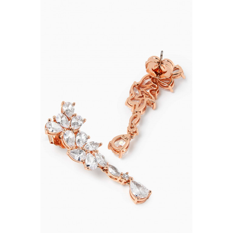 CZ by Kenneth Jay Lane - Marquis Waterfall Drop Earrings in 18kt Rose Gold-plated Brass Rose Gold