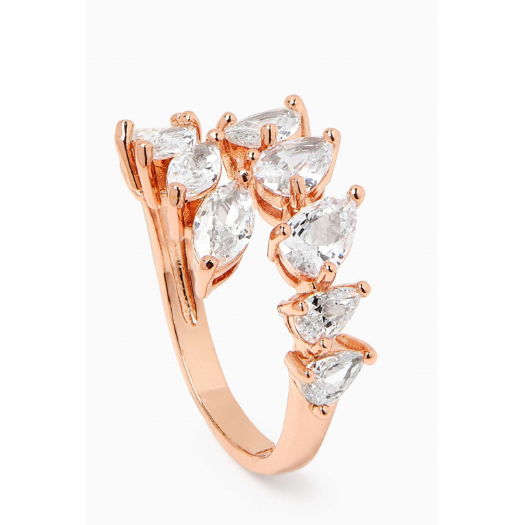CZ by Kenneth Jay Lane - Marquis Ring in 18kt Rose Gold-plated Brass Rose Gold