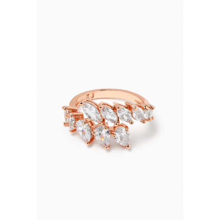 CZ by Kenneth Jay Lane - Marquis Ring in 18kt Rose Gold-plated Brass Rose Gold
