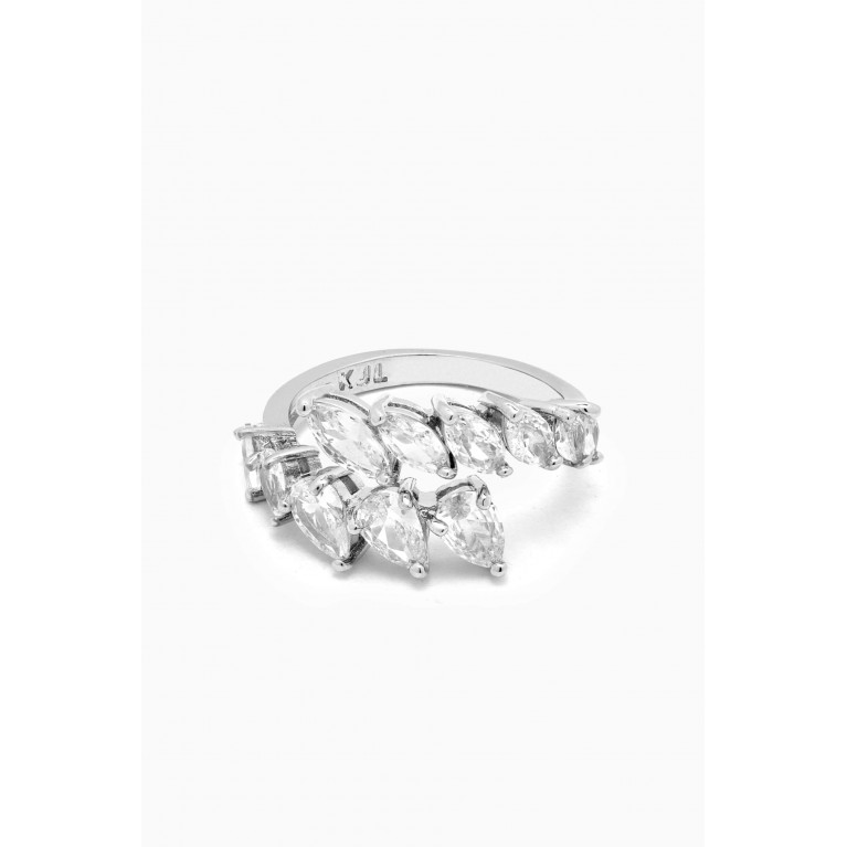 CZ by Kenneth Jay Lane - Marquis Ring in Rhodium-plated Brass