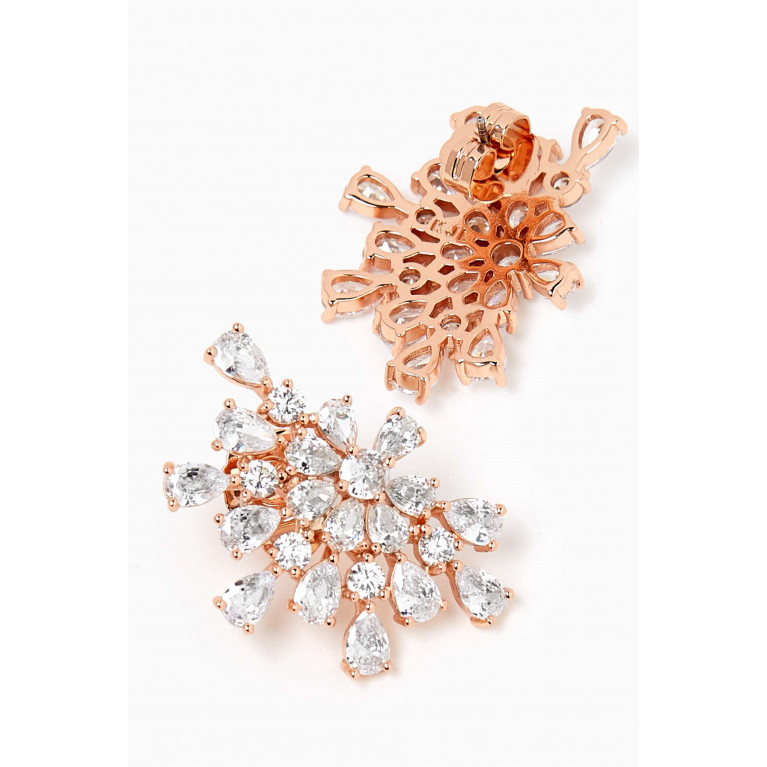 CZ by Kenneth Jay Lane - Pear burst Earrings in 18kt Rose Gold-plated Brass Rose Gold