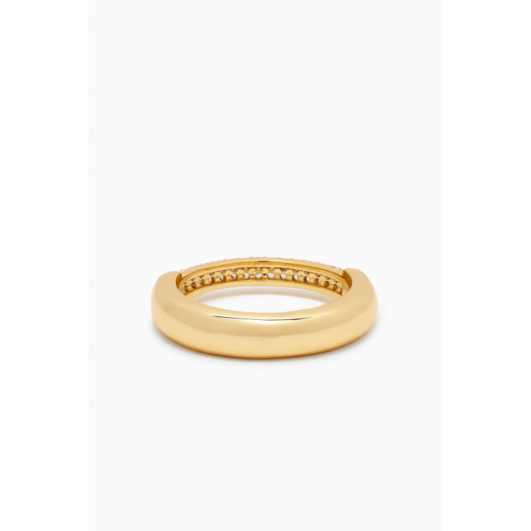 CZ by Kenneth Jay Lane - Half Pavé Ring in 14kt Gold-plated Brass
