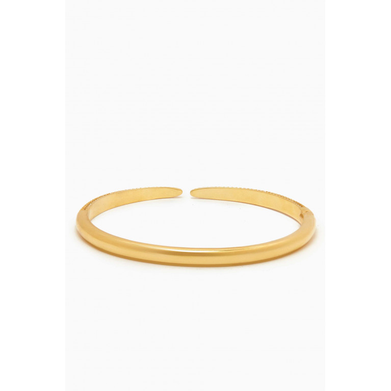 CZ by Kenneth Jay Lane - Pavé Hinge Bangle in 14kt Gold-plated Brass