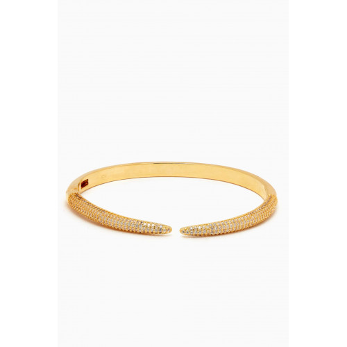 CZ by Kenneth Jay Lane - Pavé Hinge Bangle in 14kt Gold-plated Brass