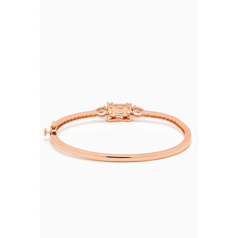 CZ by Kenneth Jay Lane - Baguette & Pear Pavé Bangle in Rose Gold-plated Brass
