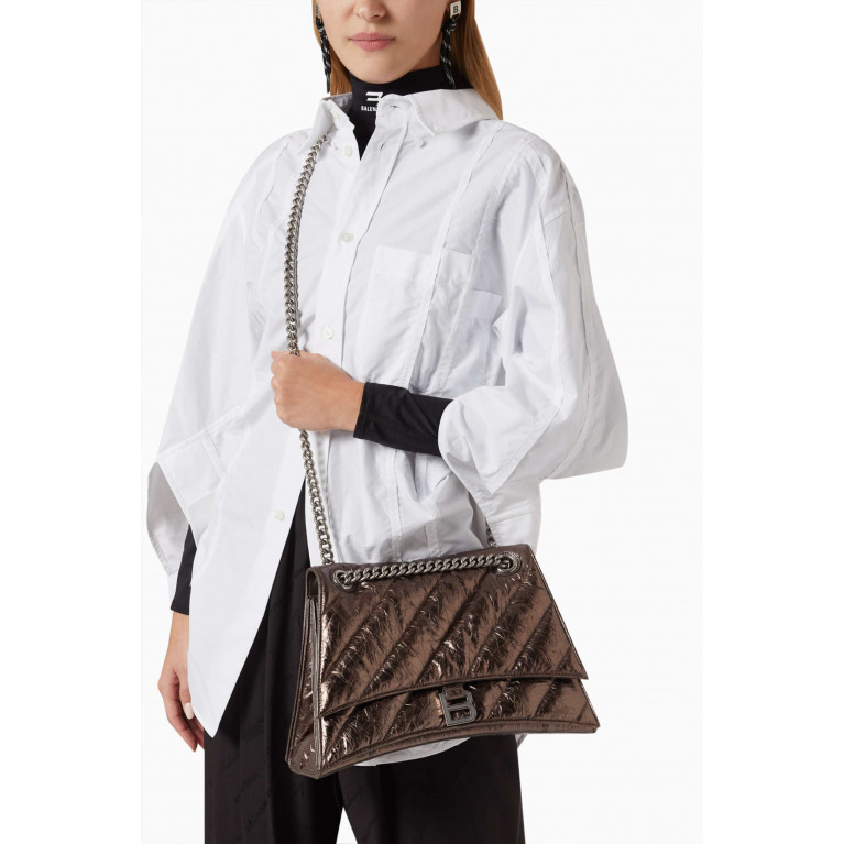Balenciaga - Medium Crush Chain Bag in Metallic Quilted Leather