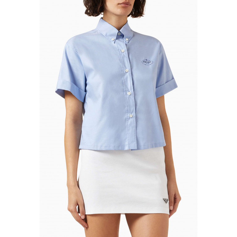 Prada - Oxford Crop Shirt in Cotton-poplin
