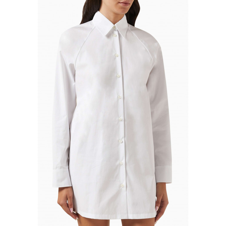 Prada - Open-back Mini Shirt Dress in Cotton-poplin