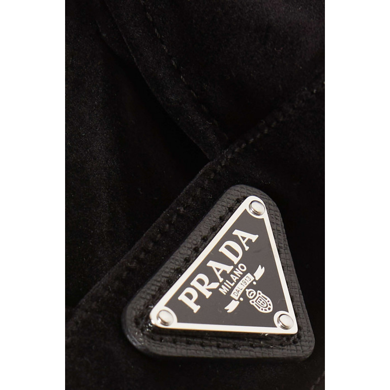 Prada - Triangle Logo Crop Top in Velvet Denim