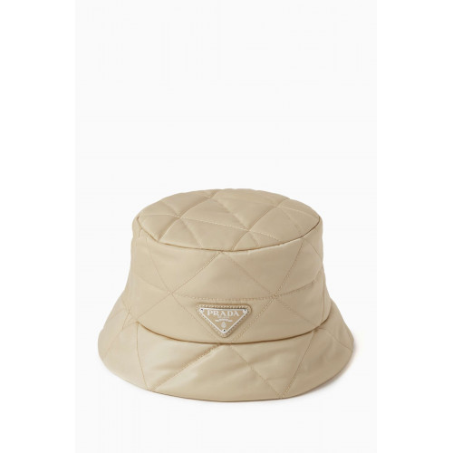 Prada - Triangle Logo Bucket Hat in Re-Nylon Neutral
