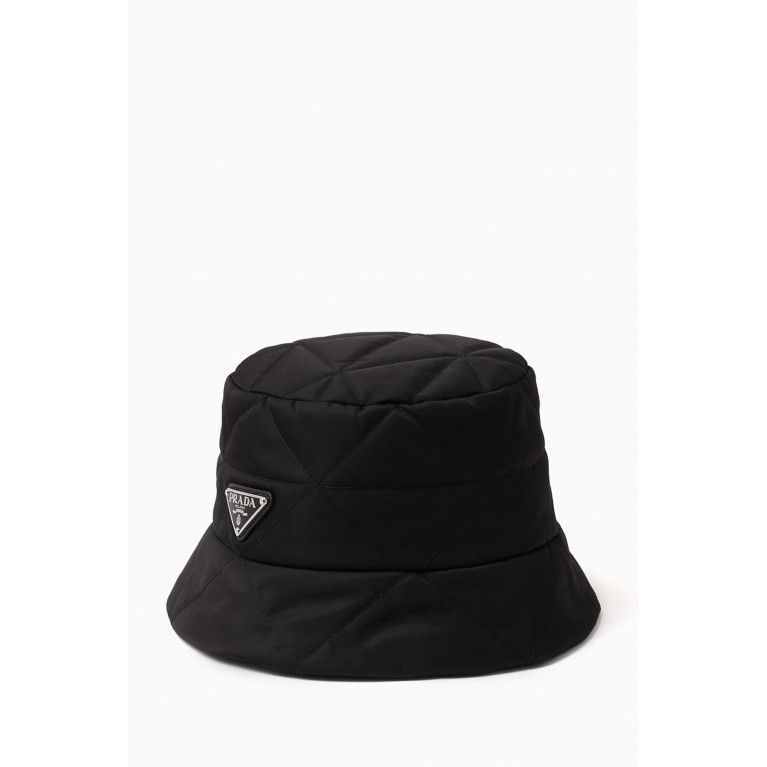 Prada - Triangle Logo Bucket Hat in Re-Nylon Black