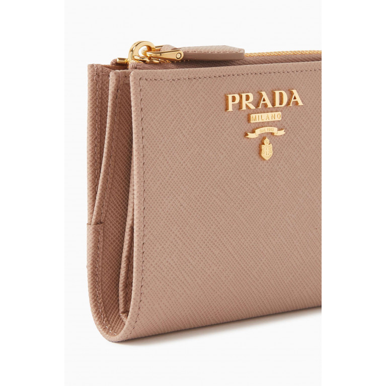 Prada - Small Triangle Logo Wallet in Saffiano Leather