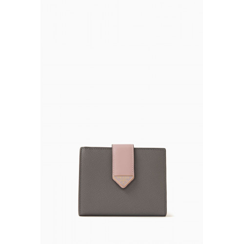 Prada - Small Bi-colour Wallet in Saffiano Leather Grey
