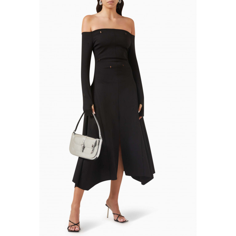 CHATS by C.Dam - Collins Off-shoulder Cut-out Midi Dress in Stretch-jersey