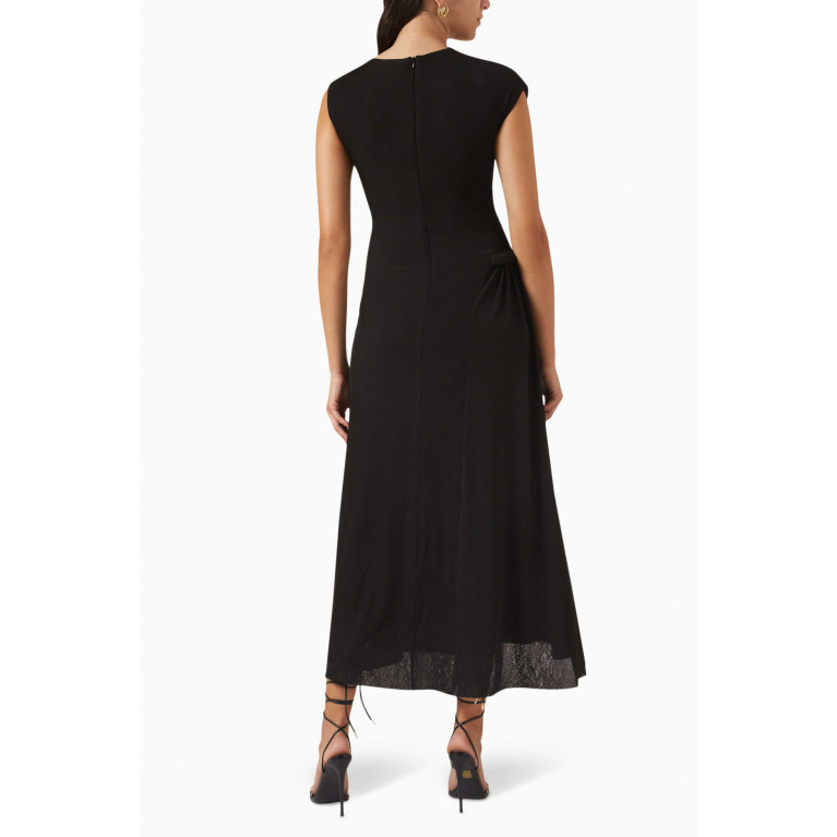 CHATS by C.Dam - Anderson Draped Maxi Dress in Jersey-knit Black
