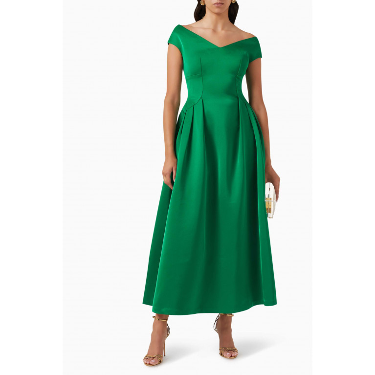 CHATS by C.Dam - A-shape Midi Dress in Twisted Woven Fabric
