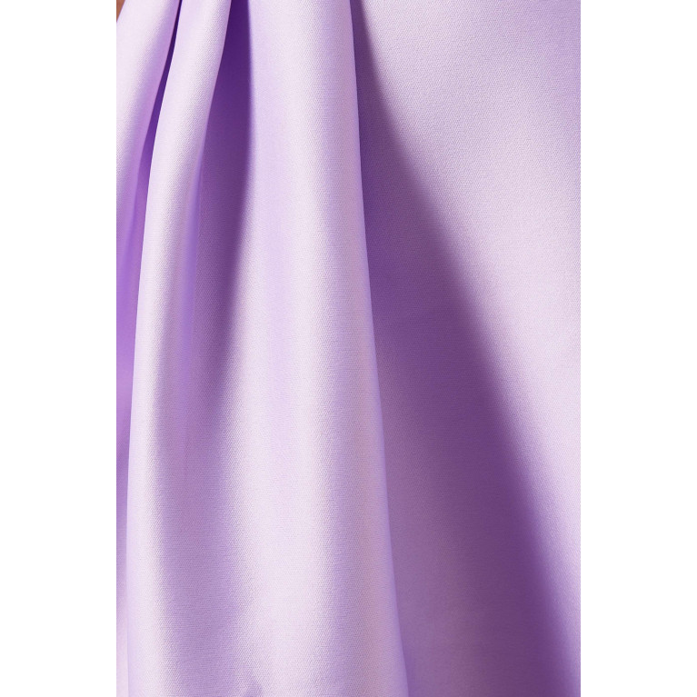 CHATS by C.Dam - A-shape Midi Dress in Twisted Woven Fabric Purple