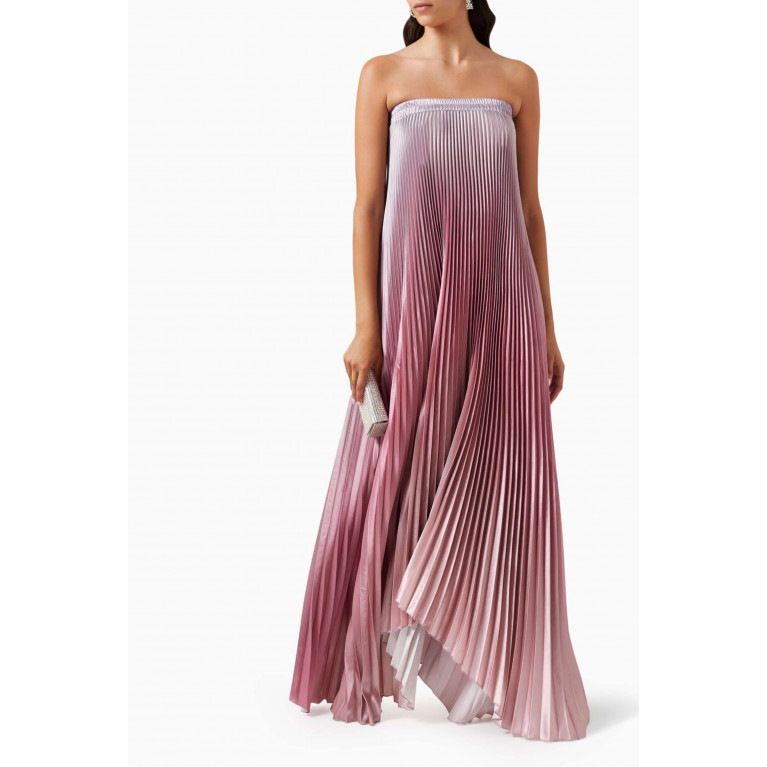 L'idee - Bisous Strapless Gown in Plissé