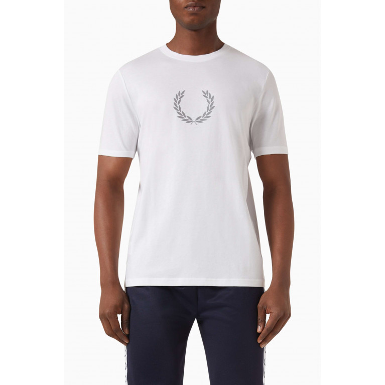 Fred Perry - Reflective Laurel Wreath T-shirt in Cotton Jersey