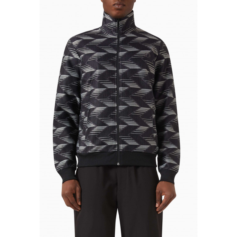 Fred Perry - Chevron Striped Track Jacket in Cotton Blend