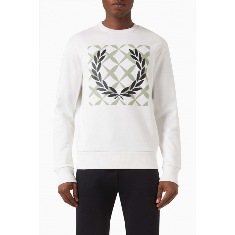 Fred Perry - Cross Stitch Print Sweater in Cotton Blend