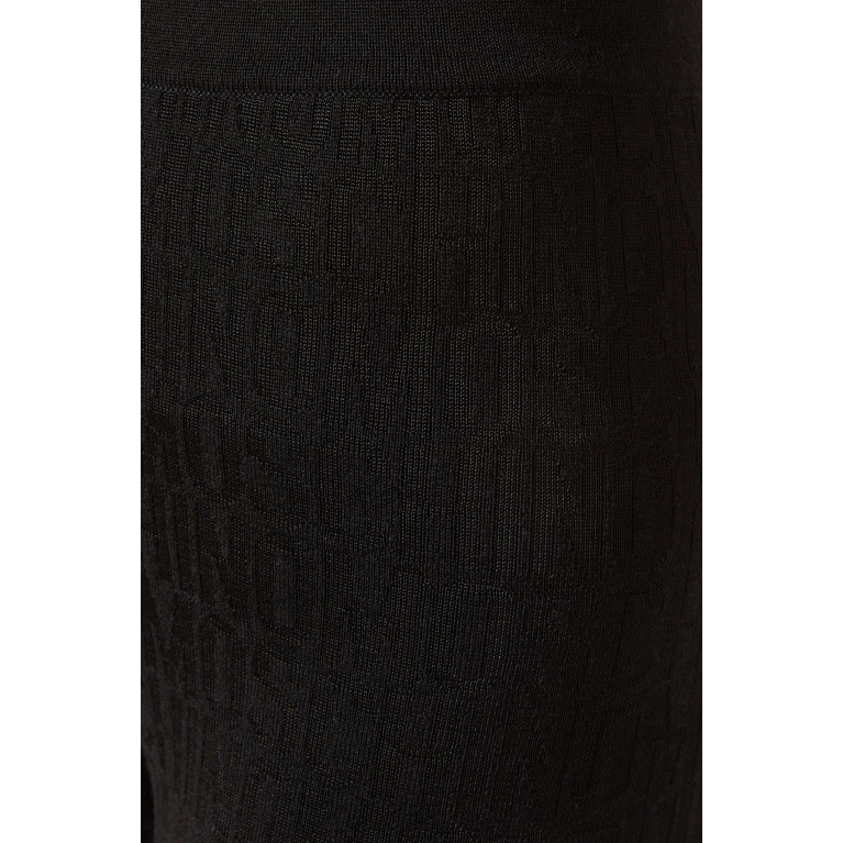 Moschino - All-over Logo Leggings in Wool-blend Knit Black