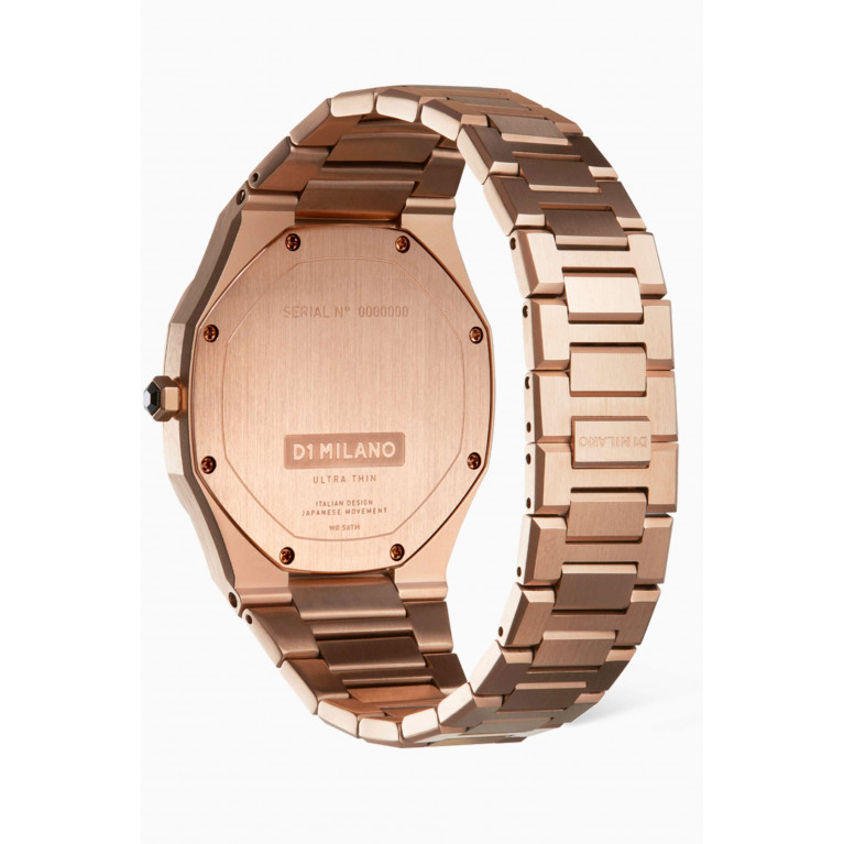 D1 Milano - Ultra Thin Quartz Rose Gold Stainless Steel Watch, 38mm