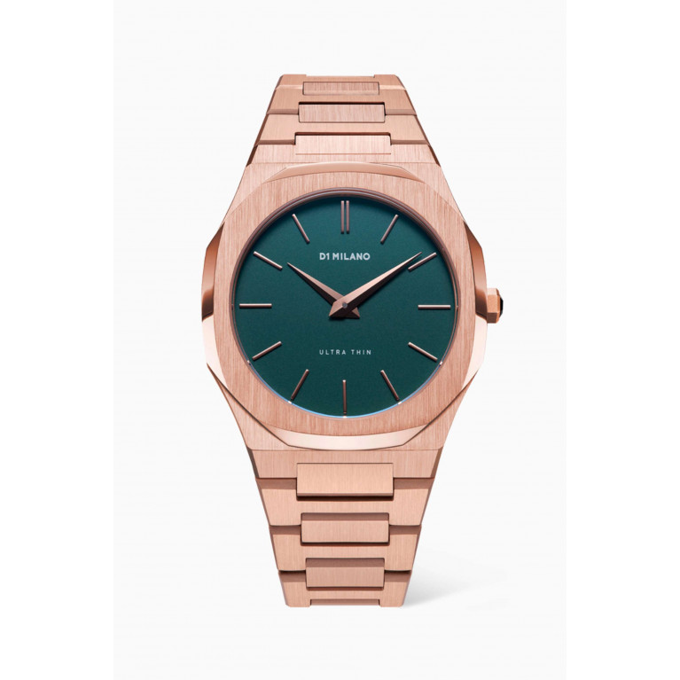 D1 Milano - Ultra Thin Quartz Rose Gold Stainless Steel Watch, 38mm