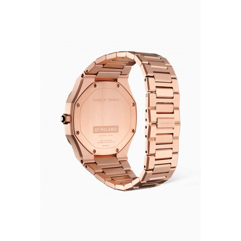 D1 Milano - Ultra Thin Quartz Rose Gold Stainless Steel Watch, 34mm