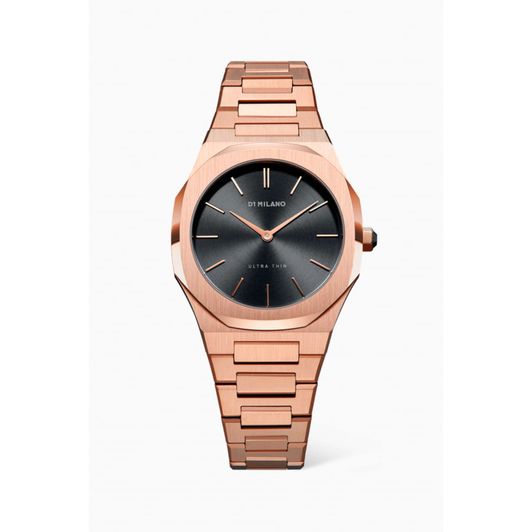 D1 Milano - Ultra Thin Quartz Rose Gold Stainless Steel Watch, 34mm