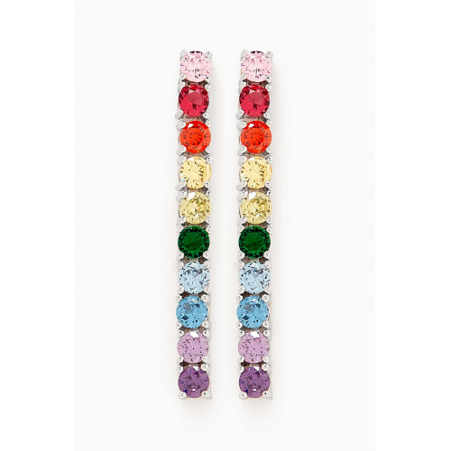 Celeste Starre - Over the Rainbow Earrings in 18kt Recycled White Gold-plated Brass