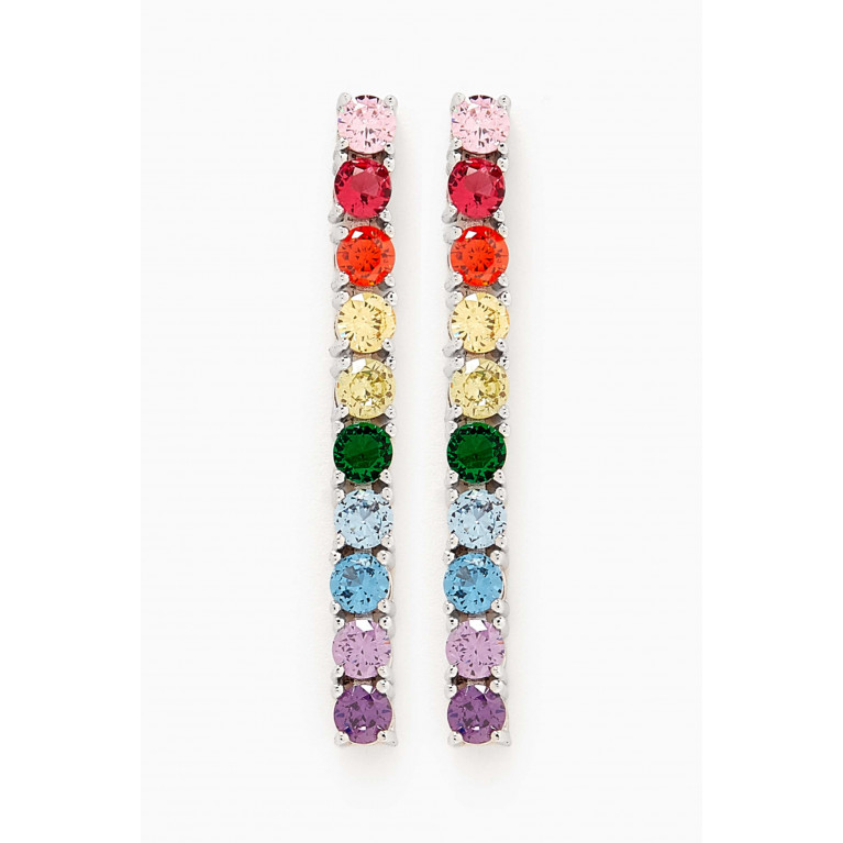 Celeste Starre - Over the Rainbow Earrings in 18kt Recycled White Gold-plated Brass
