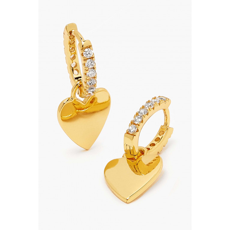 Celeste Starre - Love Drop Earrings in 18kt Recycled Gold-plated Brass