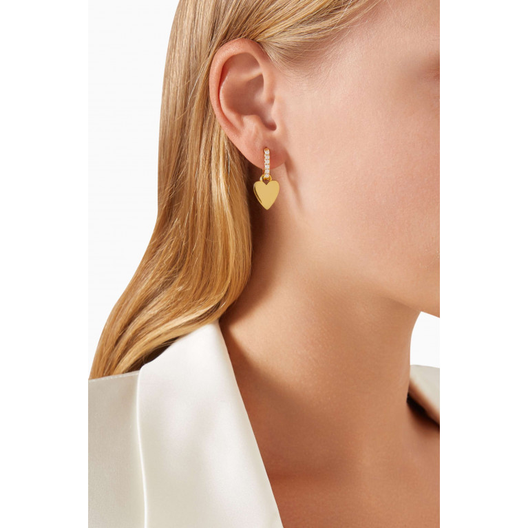 Celeste Starre - Love Drop Earrings in 18kt Recycled Gold-plated Brass
