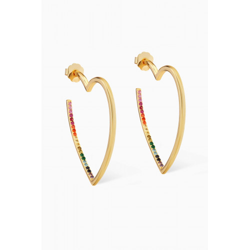 Celeste Starre - Rainbow Love Earrings in 18kt Recycled Gold-plated Brass