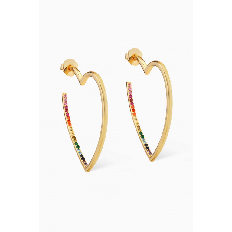Celeste Starre - Rainbow Love Earrings in 18kt Recycled Gold-plated Brass