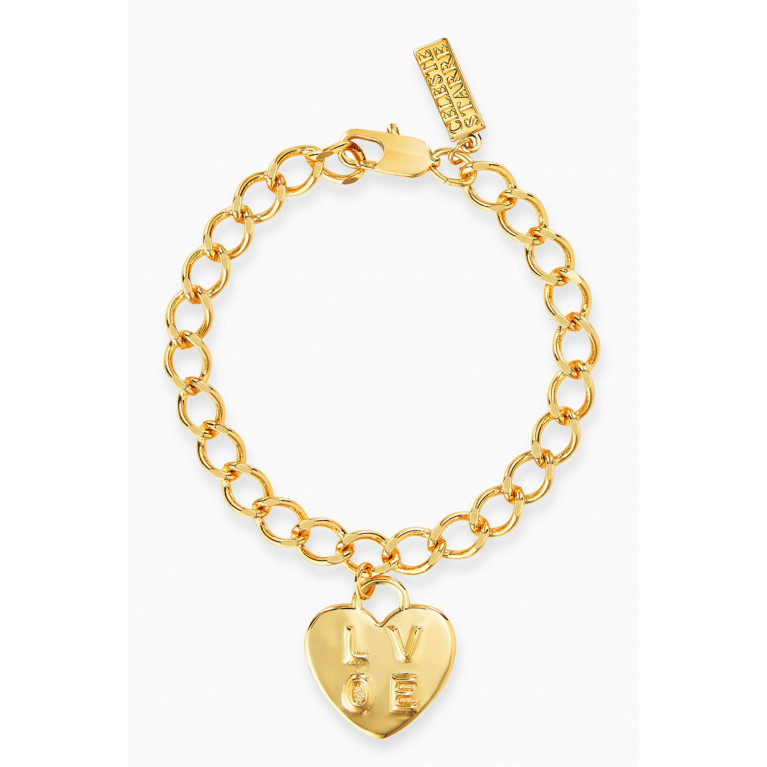 Celeste Starre - Love Lockdown Chain Bracelet in 18kt Recycled Gold-plated Brass