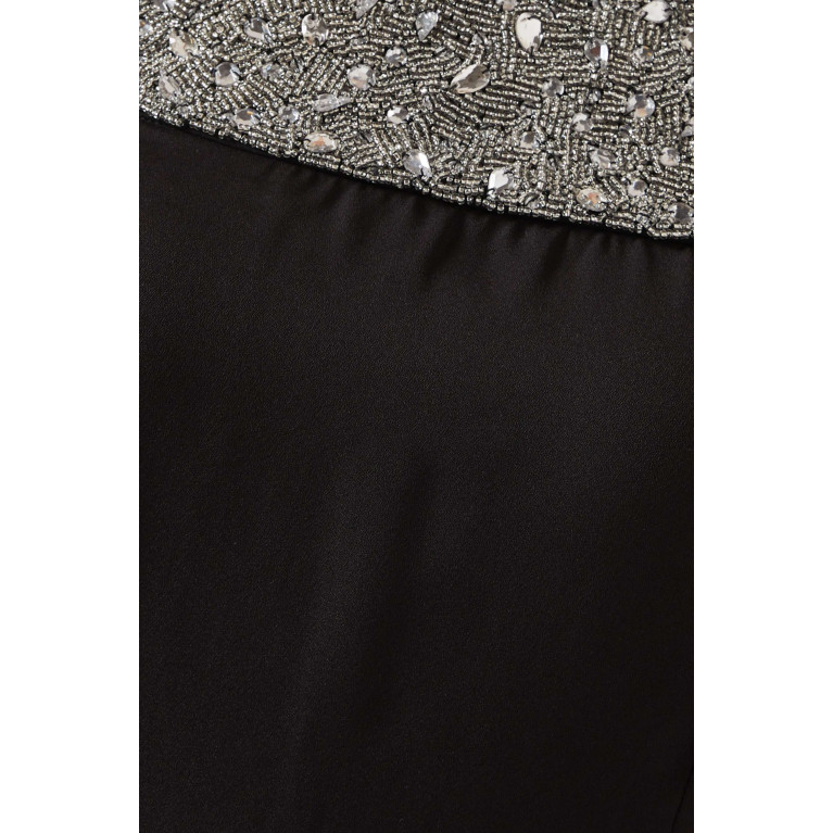 Raishma - Off-shoulder Gown in Crepe Black