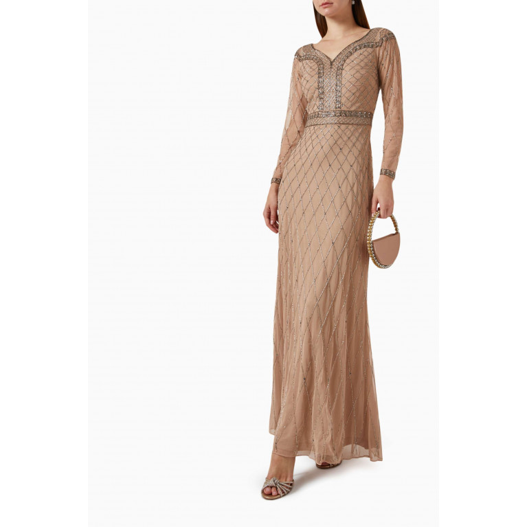 Raishma - Beaded Gown in Tulle
