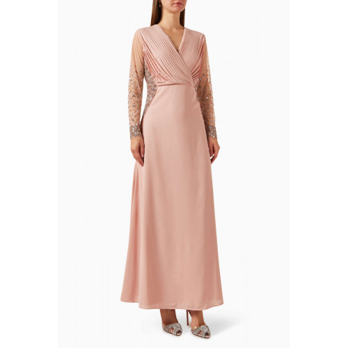 Raishma - Embellished Gown in Crepe Pink