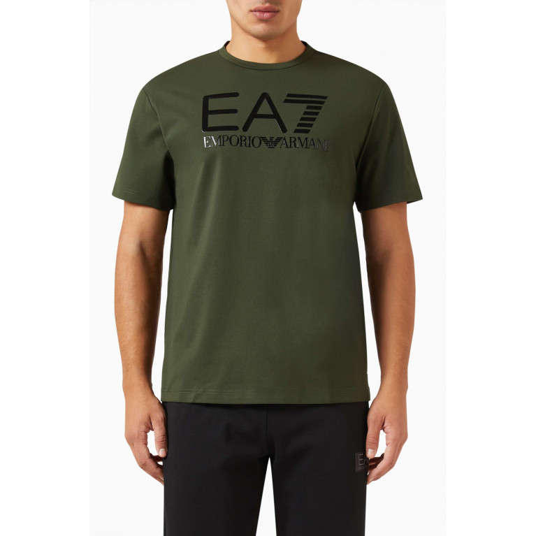 Emporio Armani - EA7 Logo Series T-shirt in Cotton-jersey Green