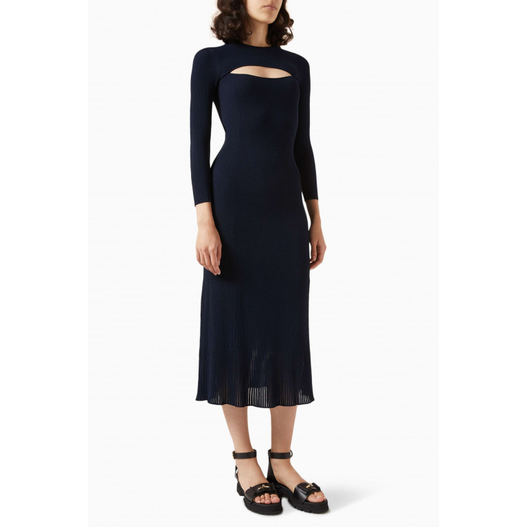 Emporio Armani - Cutout Maxi Dress in Ribbed Knit