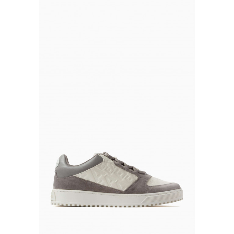 Emporio Armani - EA Embossed Logo Sneakers in Suede & Leather